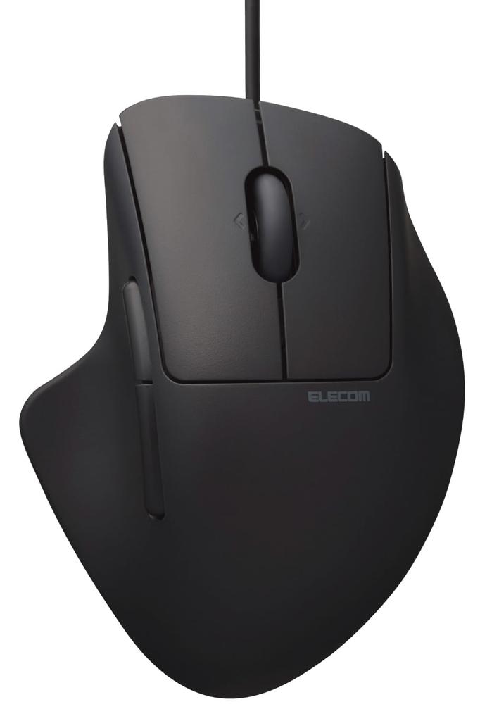 ELECOM SHELLPHA Wired Mouse, Quiet, 5 Buttons + Tilt, Small Size, Antibacterial, Black, M-SH31UBSKBK