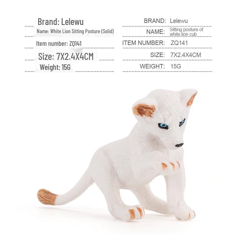 Hand-Painted Wild Animal Figures: Lion, Tiger Cub, Lynx, Leopard