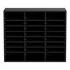 Wood Literature Organizer, 24 Compartments, File Sorter with Removable Shelves, Mailboxes Slot for Office Home Classroom Mailrooms Organization, EPA