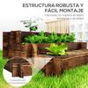 3-Level Garden Bed with Ladder Design and Non-Woven Fabric for Crops Flowers 93x93x35 Cm Charred