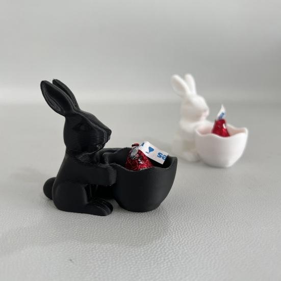 Великодній Зайчик Цукерниця 3D-друкований Кролик Тарілка для Закусок Декоративна Ваза для Десертів Горіхів для Великодньої Вечірки Настільний Декор для Дому