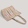 ins Korean version of rainbow striped shoulder bag travel versatile canvas bag large capacity thickened underarm niche tote bag