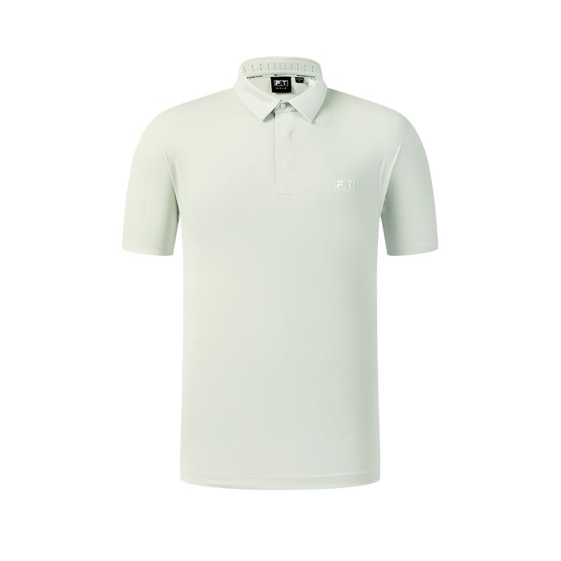 FILA Golf Series Minimalist Color-Block Comfortable Sports Casual Knit Short Sleeve Polo Shirt Men tops Fog-Gray A11M625119FGY