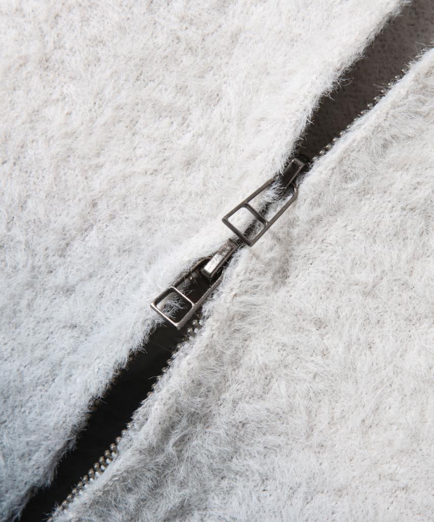 Dimiteulibeullaeg 2Way Essential Gradient Hairy Zip-Up Hoodie_Blue Ivory