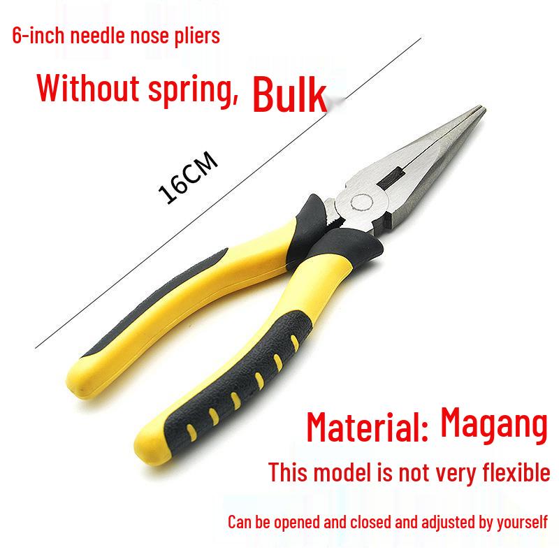 6-Inch Multi-Function Spring-Loaded Mini Pliers with Small Tip for Electricians