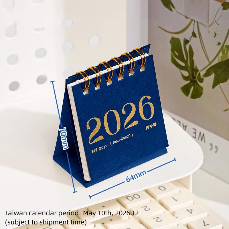 2026 Mini Small Desk Calendar Desktop Ornament Calendar Book Creative Simple Planner Desktop Office Stationery New Year Gifts