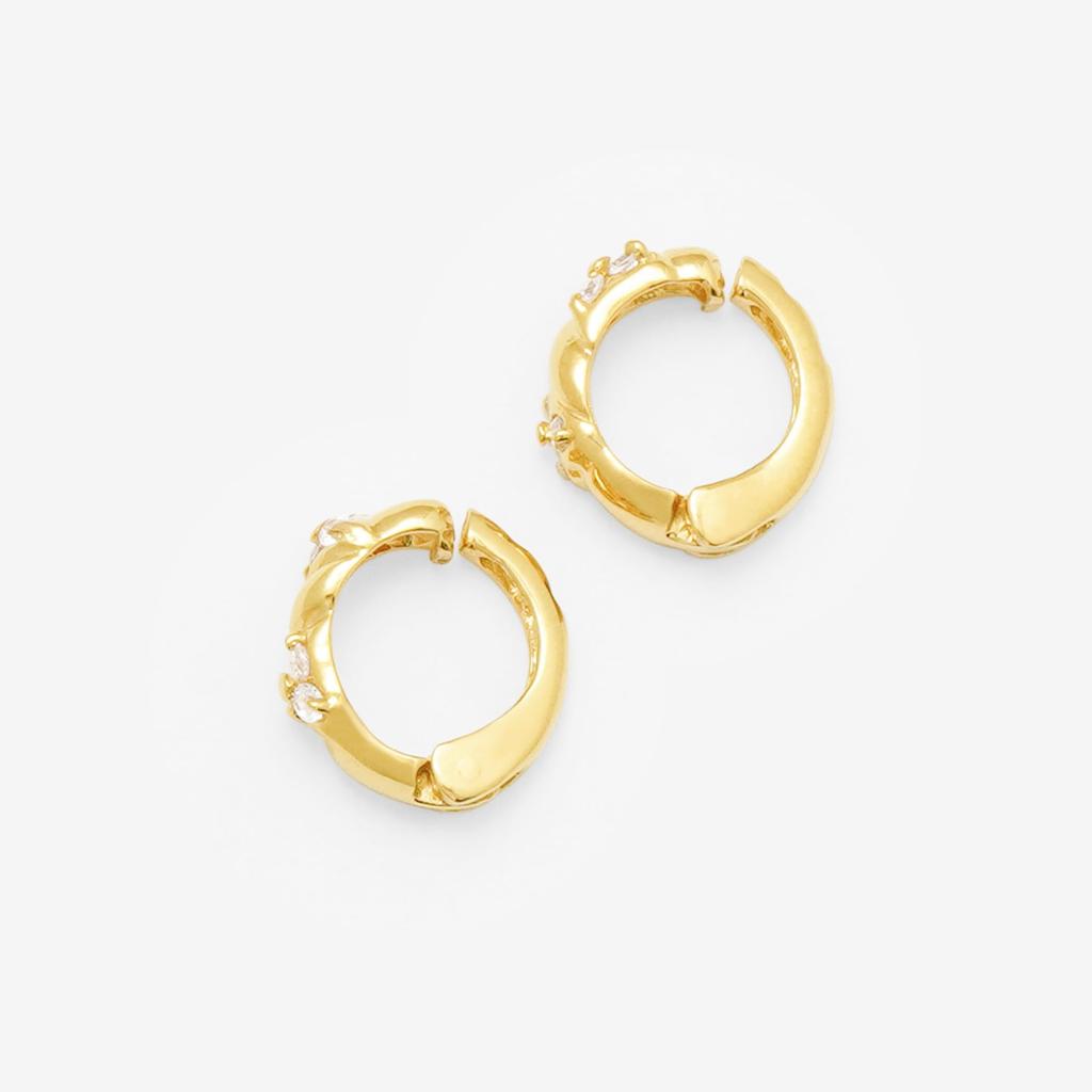 ESTELLE Earrings Silver Yellow Gold Plated Cubic Zirconia [ESTELLE] [Official] Women's 0776-0063-0000-0000
