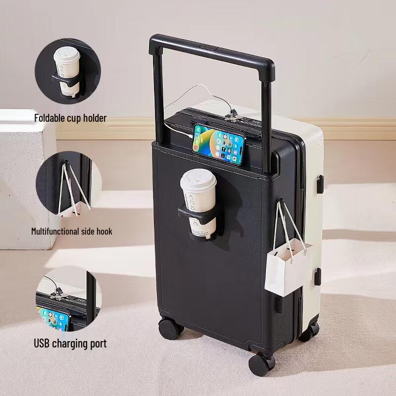 SYA-SWJ Smart Carry-On Luggage with USB, Cupholder & Hook