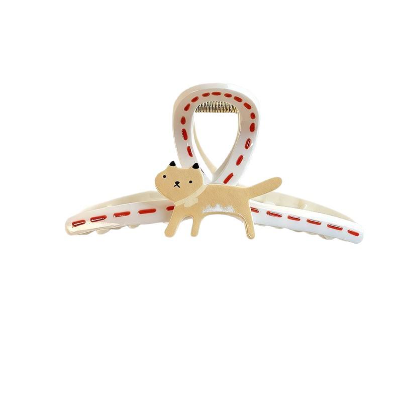 Dachshund Puppy Acrylic Hair Claw: Cute Cartoon Shark Clip for Thick Hair