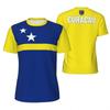 CURACAO Stampa 3D Sportiva Asciugatura Rapida Traspirante Maglietta da Uomo Maglia da Calcio da Esterno Squadra Club Genitore-Figlio Manica Corta Abbigliamento Top