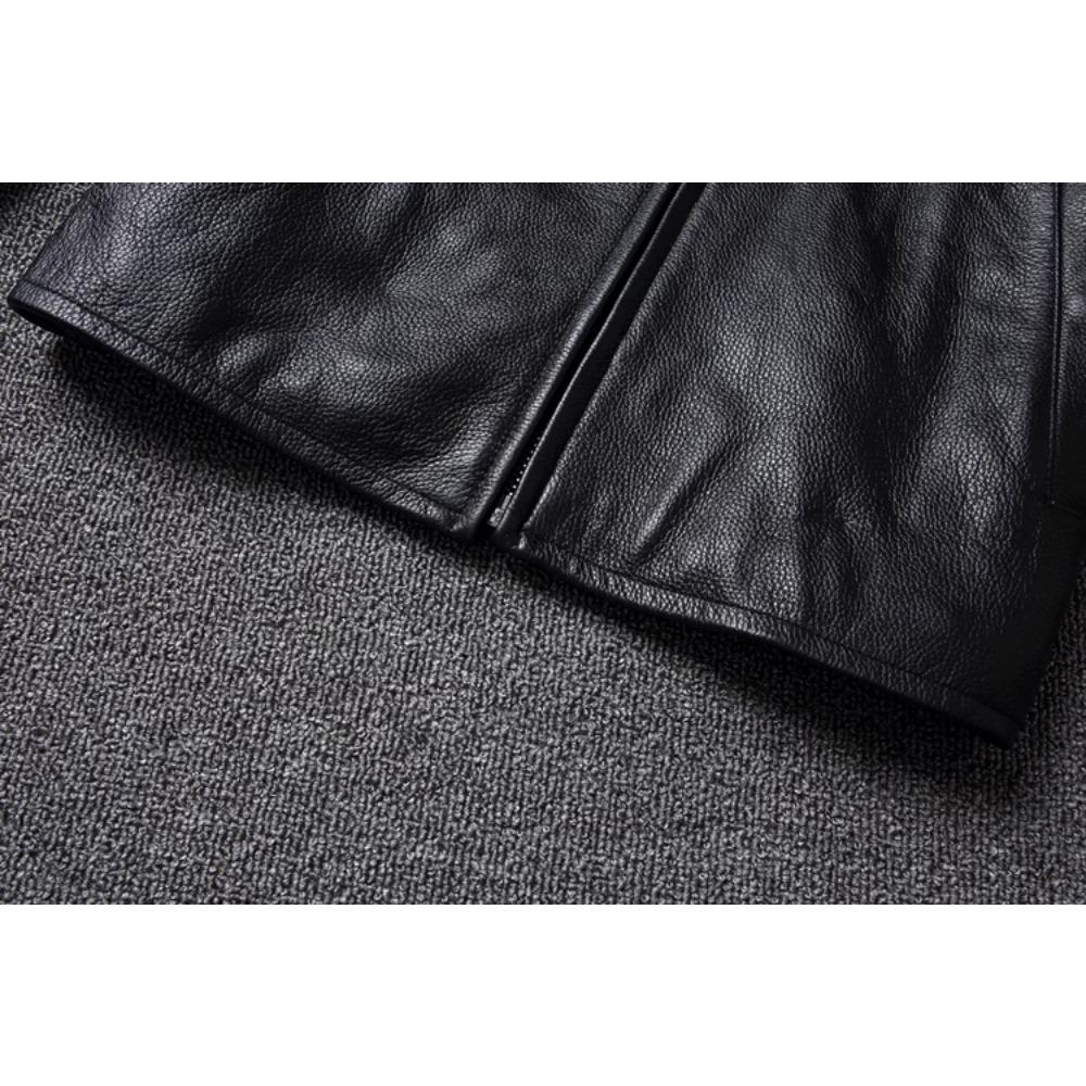 Chinese Size Men Leather Jacket Genuine Cowhide Spring