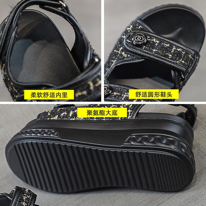 Platform sandals female Xiaoxiangfeng summer new muffin versatile Velcro casual sports Roman shoes fairy style fashion