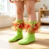 Girls Lace Trim Breathable Princess Dance Socks for Performance and