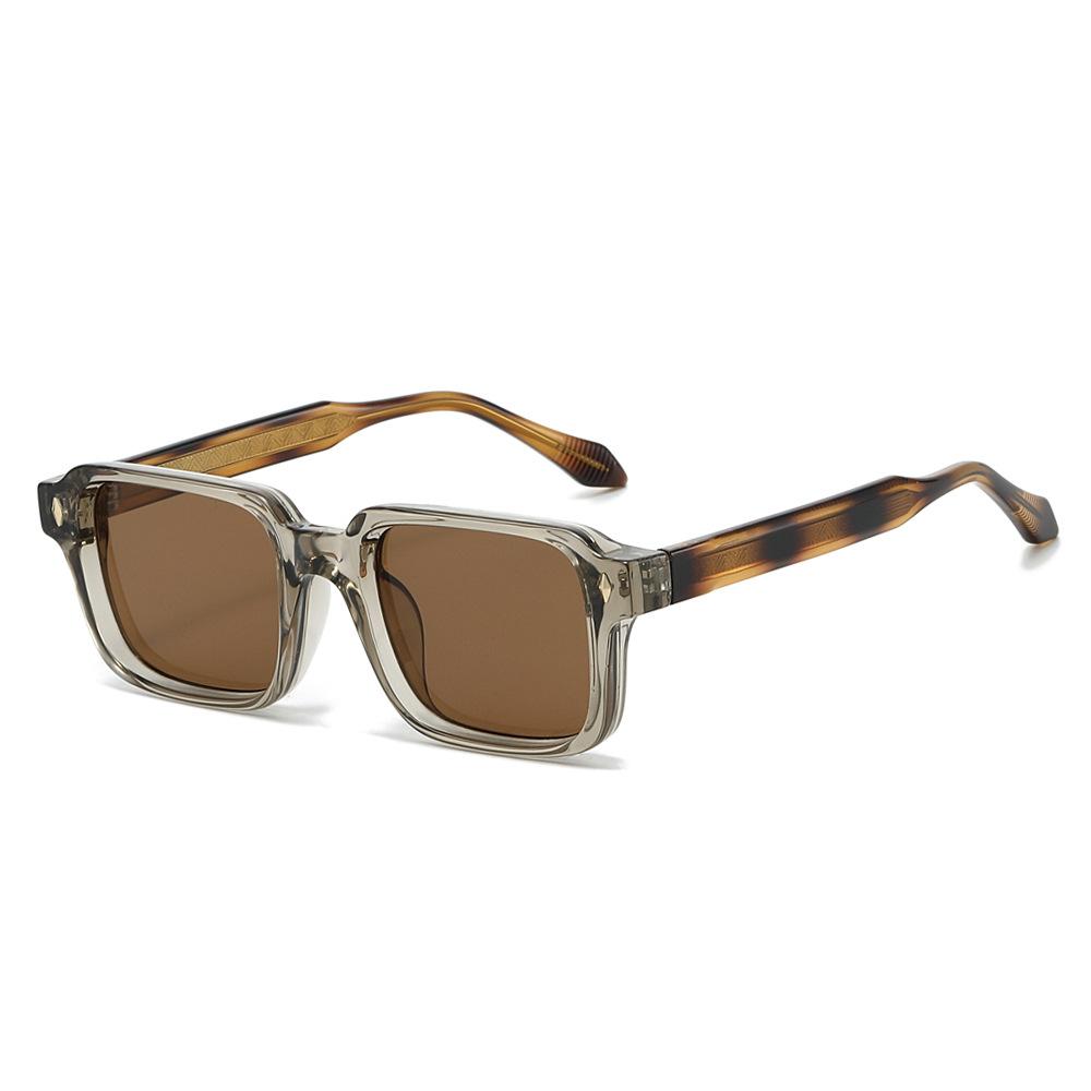 Qualit Rectangle UV400 High-end Sunglasses With Stainless Steel Core CP Frames Brand Sun Glasses Gift