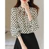 Demana French Retro Polka Dot Semi-Turtleneck Blouse