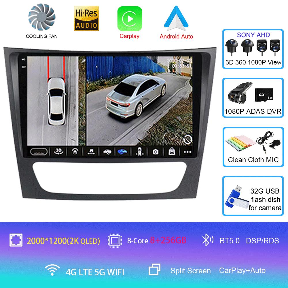Pentru Mercedes-Benz E-class W211/CLS-class 2005-2008 2din Radio Auto Android 14 Player Multimedia Auto GPS WIFI Carplay DSP Monitor