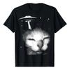 T-Shirt mit Vintage-Aufdruck von Alien Cat Meme Ufo aus den Y2k