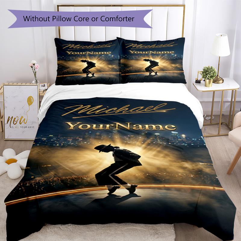 Michael Jackson 180 Customize Your Name Bedding Set Breathable Duvet Cover with Pillowcases Home Decoration Birthday Gift