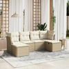 VidaXL Garden Lounge Set with Cushions 6 Pcs, Patio Sofas, Patio Furniture Set, Outdoor Furniture, Beige 3263234