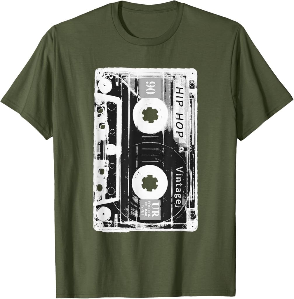 Vintage Cassette Tape Hip Hop Music 80s 90s Retro Distressed T-Shirt