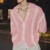 Men's Trendy American Color-Block Ice Silk Short-Sleeve Shirt