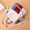 Women's Backpack Ladies Soft Leather Waterproof Multi-purpose Travel Bag Stitching Contrast Color Bags