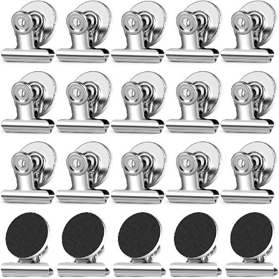 20 Pack Fridge Magnet Refrigerator Magnets, Strong Magnetic Clips, Heavy Duty Clip Magnets for Photo Displays, Whiteboard Magnets for Home, Office,