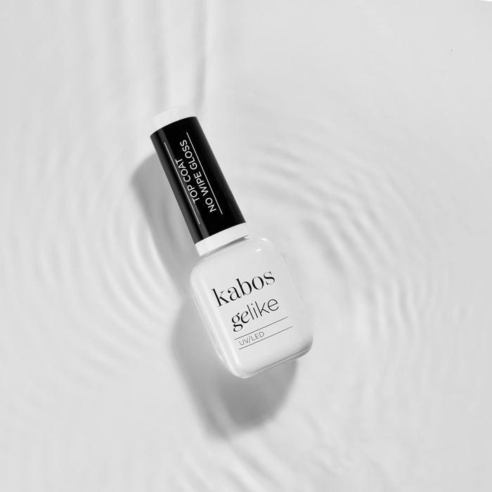 Vernis à ongle - Hybride Top Coat No Wipe Gloss Kabos - 10 ml - Brillance miroir - Fini impeccable