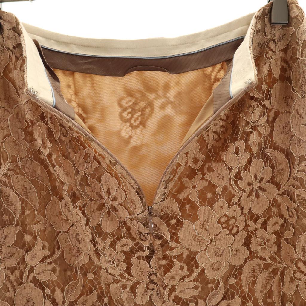 EFFE BEAMS made in Japan Midi length Total race Tight Skirt 38 Brown Women Used