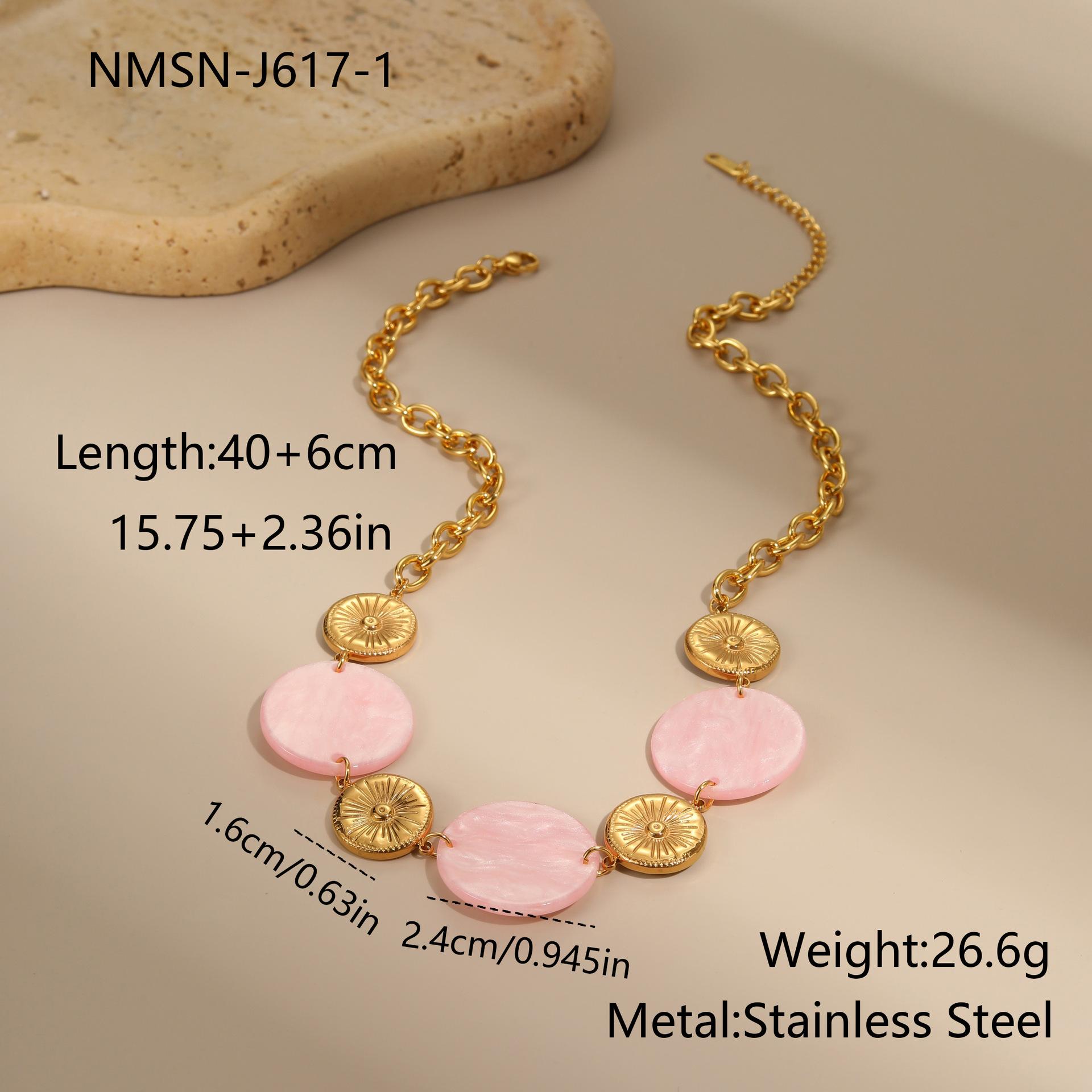 GEMCHIC Women s Geometric Acrylic Disc Statement Necklace Gold Chain Fashion Jewelry