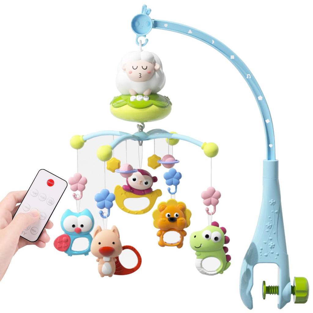 REMOKING Baby Mobile with Music, Rotating Crib Toy, Gentle Sounds, Newborn Baby Gift, Boy or Girl (Blue)