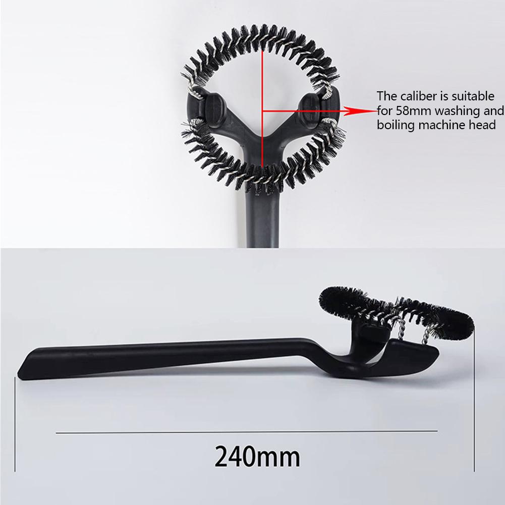 51/58mm Coffee Grinder Brush Professional Coffee Machine Washing Brush Removable Comfortable Grip Double-end for Coffee Shop Bar