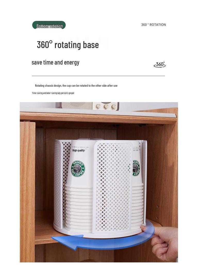 Rotating Disposable Cup Dispenser for Milk Tea & Coffee Shops