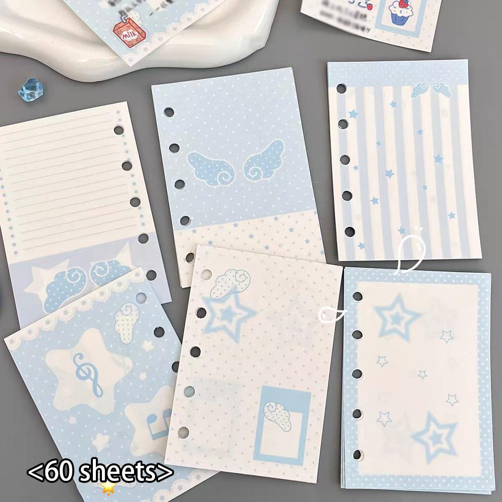 

M5 Blue Dream Star Replacement Core Paper, Weekly and Monthly Plan Cartoon Color Replacement Inner Pages, Loose leaf Inner Pages синий