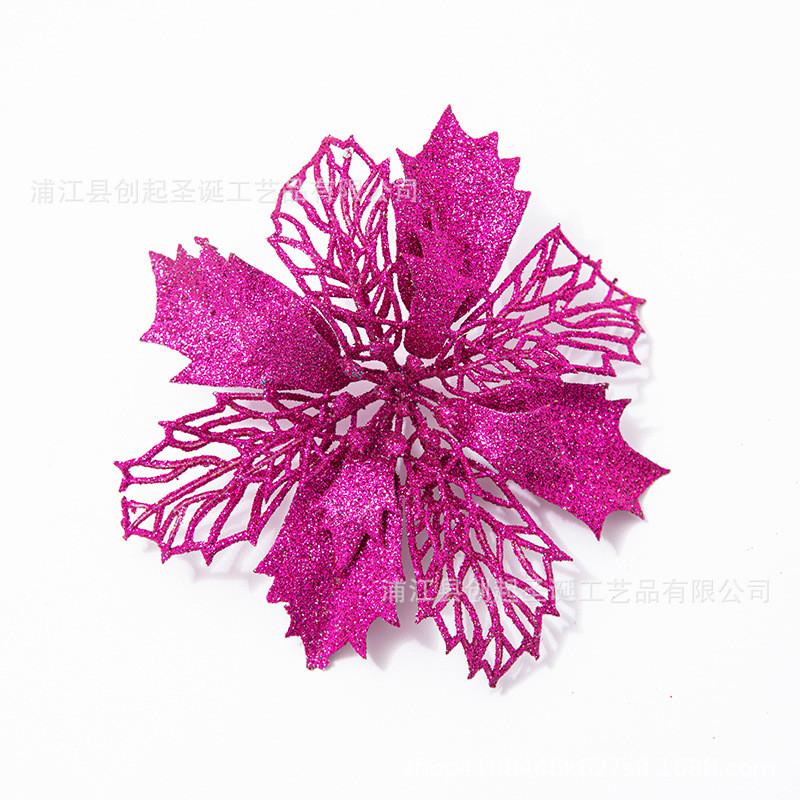 Beautiful Double Layer Shimmering Red Faux Flower Wreath For Christmas Tree Decoration Available In Rich Gold Silver And Festive Color Variations