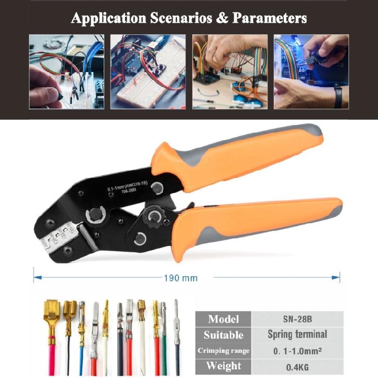 SN-28B Pin Crimper Hand Tool for Connectors Terminals Line Pressing Pliers