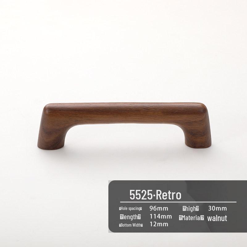 Natural Solid Wood Cabinet & Wardrobe Handle - Long, Cream Style
