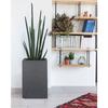 Tall Square Flower Pot 30 Cm - EDA - Volcania Up - 36 L - Indoor/Outdoor - 29.5 X 29.5 X H49.5 Cm - Anthracite Grey