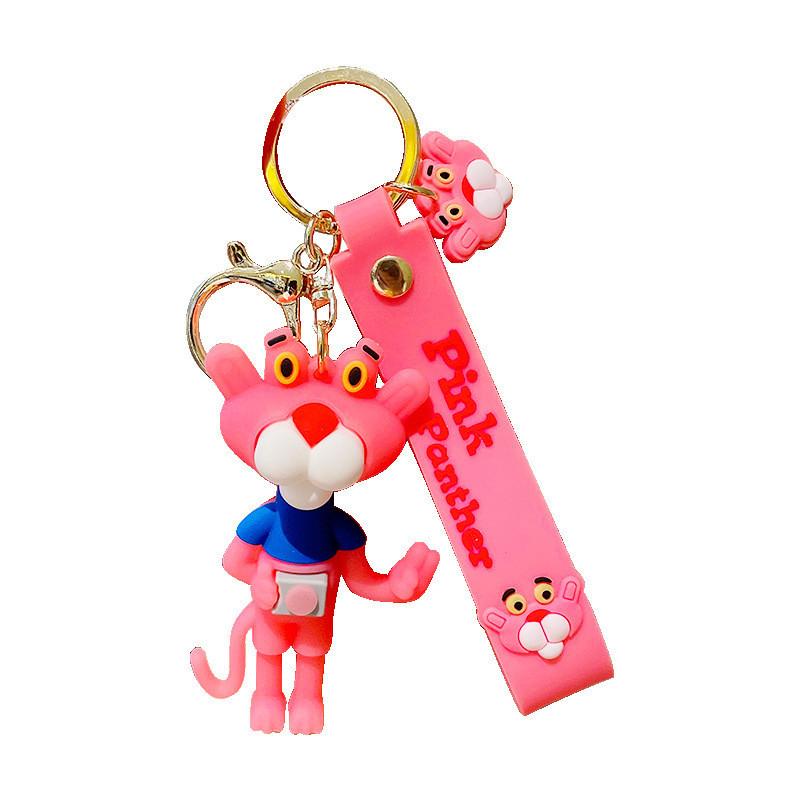 Pink Panther Keychain Cartoon Style For Cars Bags And Creative Gifts Student