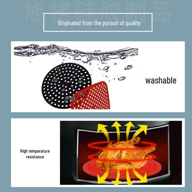 Tapete de Silicone Resistente ao Calor para Air Fryer - Grau Alimentar, Reutilizável, Tapete Poroso para Vaporizador e Grelha