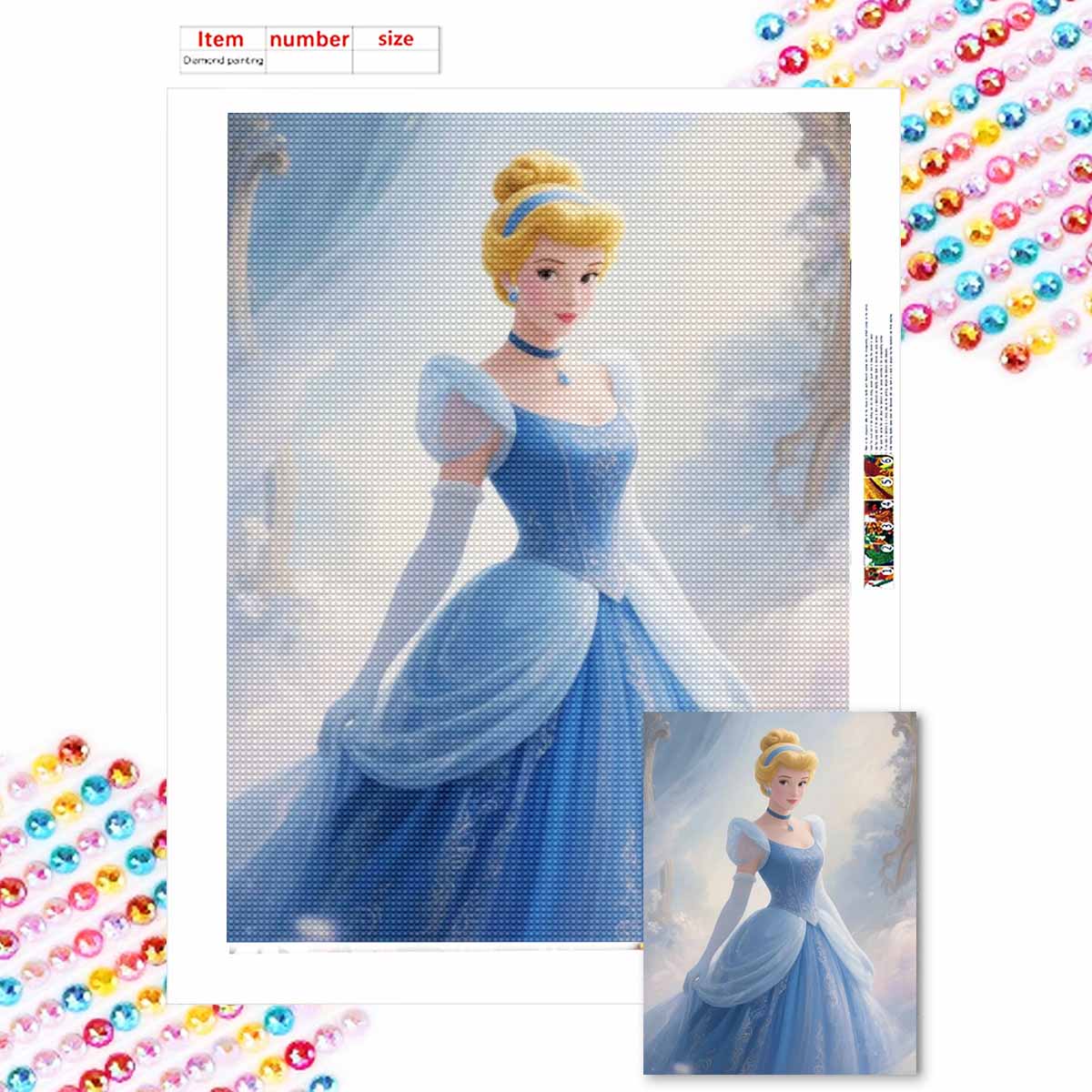 

Алмазная живопись своими руками Принцесса в масляной живописи Набор для вышивания крестом Мозаичное искусство Алмазная живопись Полная выкладка Алмазная домашняя декорация Round 20x30cm