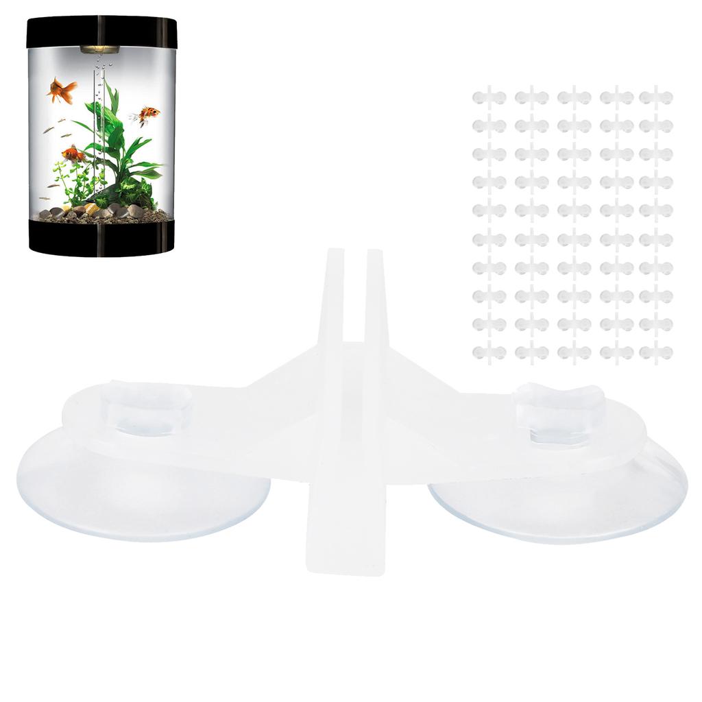 50Pcs Plastic Aquarium Isolation Plate Fish Tank Divider Suction Cup Clip Divider Holders50Pcs White