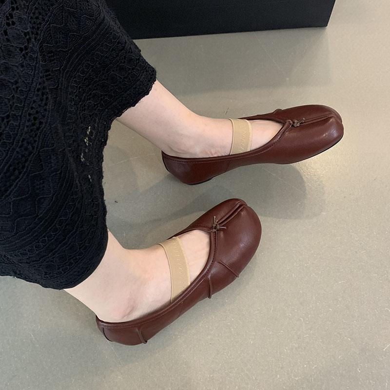 Fashion Fashion Elastic Band Women Ballet Flats Shoes Shallow Female Soft Footwear Strange Toe Ladies Flats Mary Janes Lolita Shoes