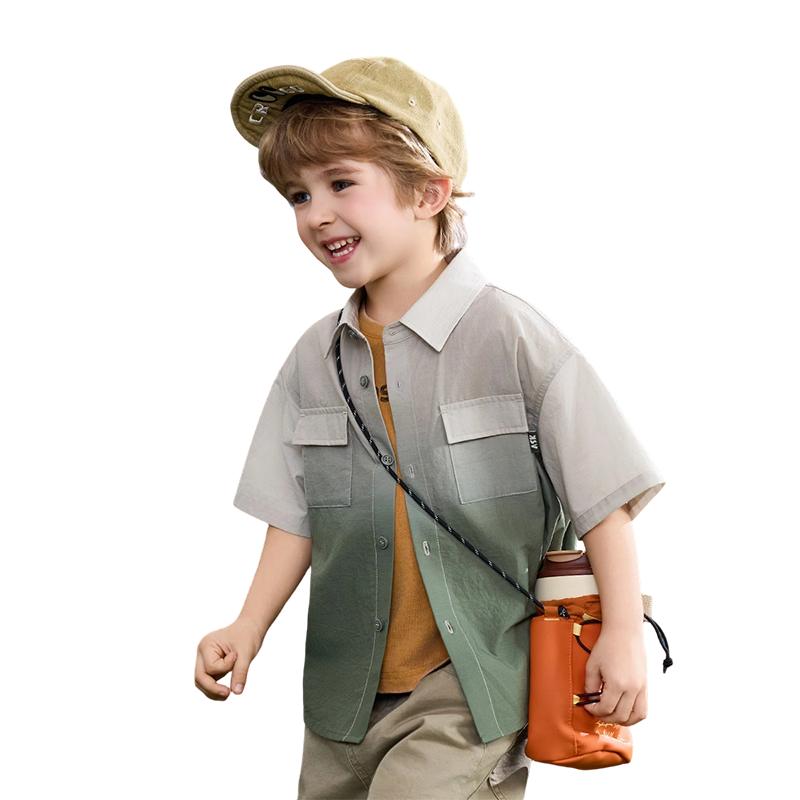 ASK JUNIOR Boys  Gradient Lapel Short Sleeve Shirt 120