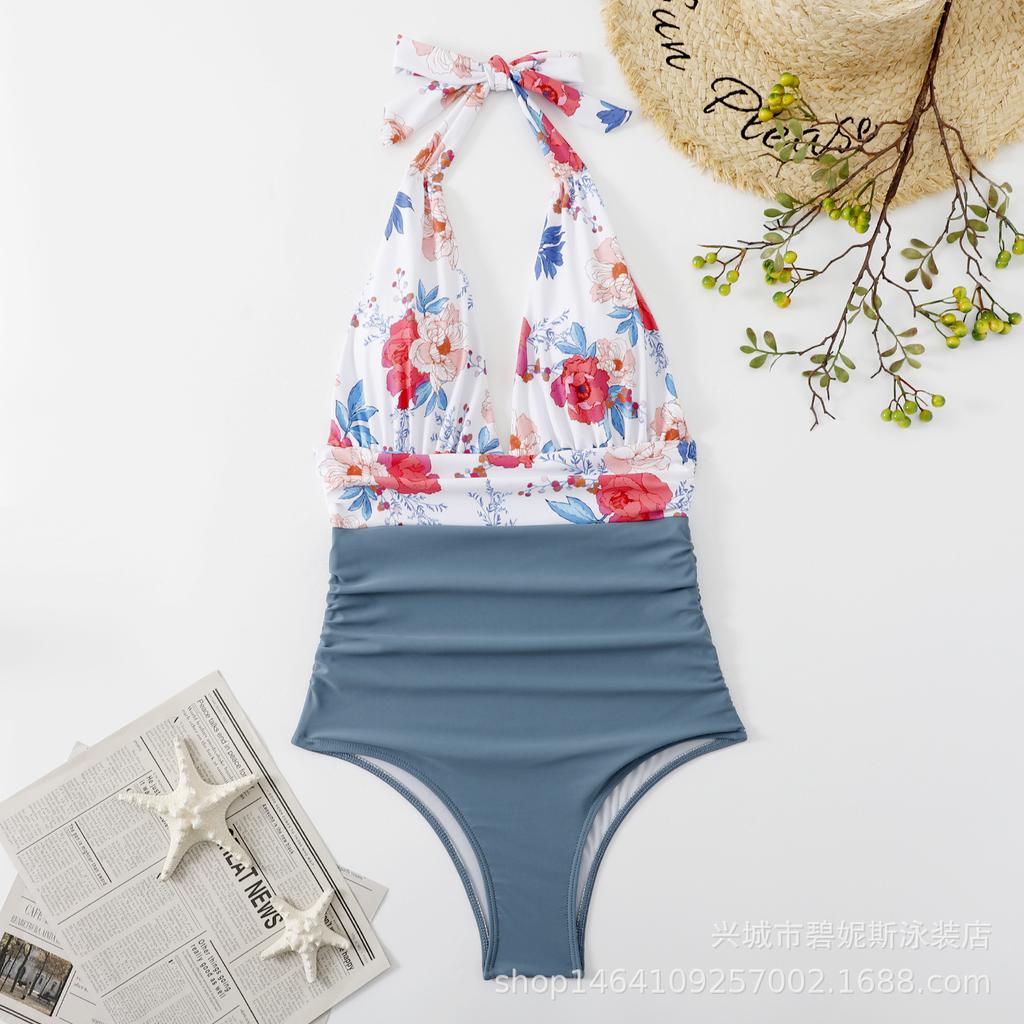 Skinny Swimsuit Women's One-piece Sexy Gradual Change Neck Backless Swimsuit Women