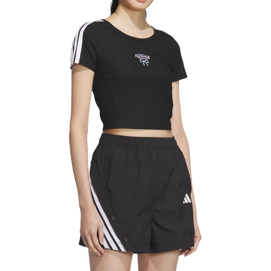 Adidas T Shirts Women's Black Crew Neck Moderate KE5791
