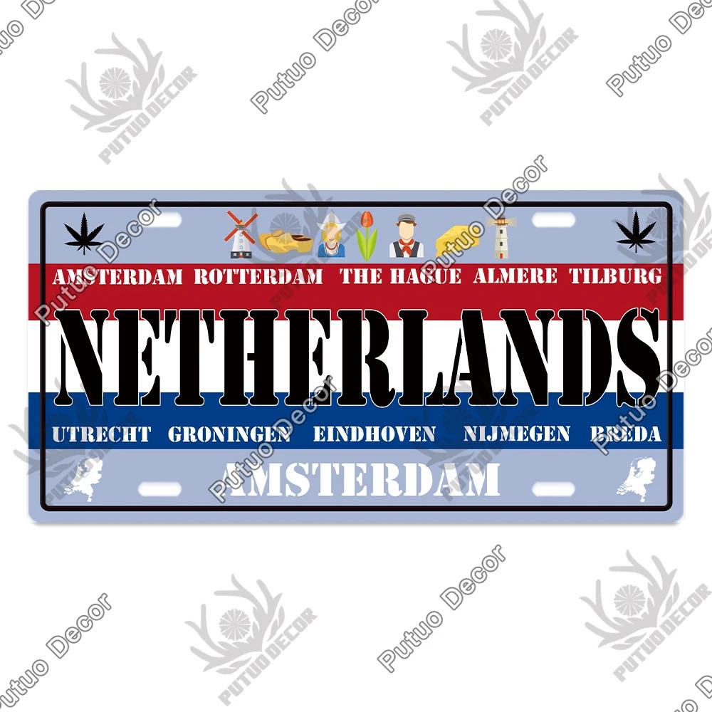 Putuo Decor Country - Themed Vintage Metal Sign with License Plate Plaque - Ideal for Bar Pub Club and Home Wall Decoration