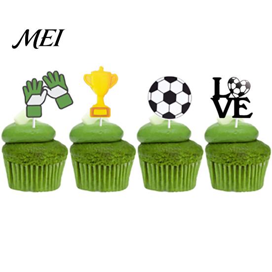Soccer Party Baking Accessories 8 Pcs Cake Topper Decoration, Ball Goal Sports Dessert Toppers Shoe Cupcake for Sport Theme Birthday Supplies Decor