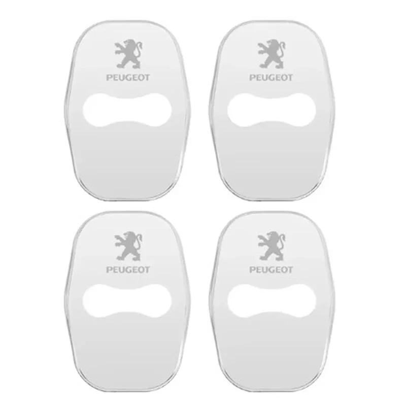 4pcs Car Door Lock Cover Protection Stickers Styling for Peugeot b 301 308 308S 408 508 508L 2008 3008 4008 5008 207CC 308CC