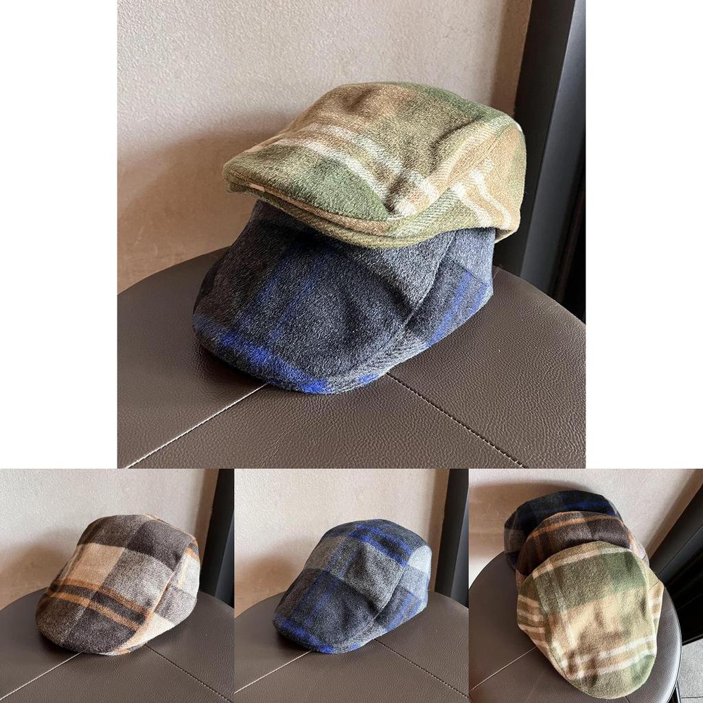 Autumn Winter Plush Blend Newsboy Hat With Short Brim And Warmth For Casual Wear Men Women
